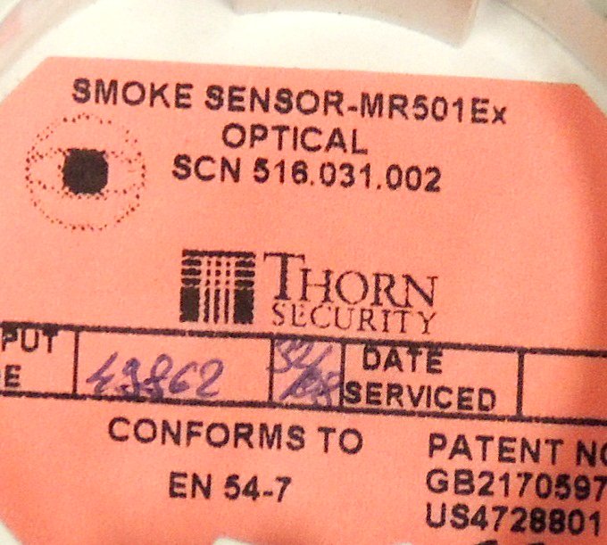 Thorn Security : MR 501 Ex Optical Smoke Sensor