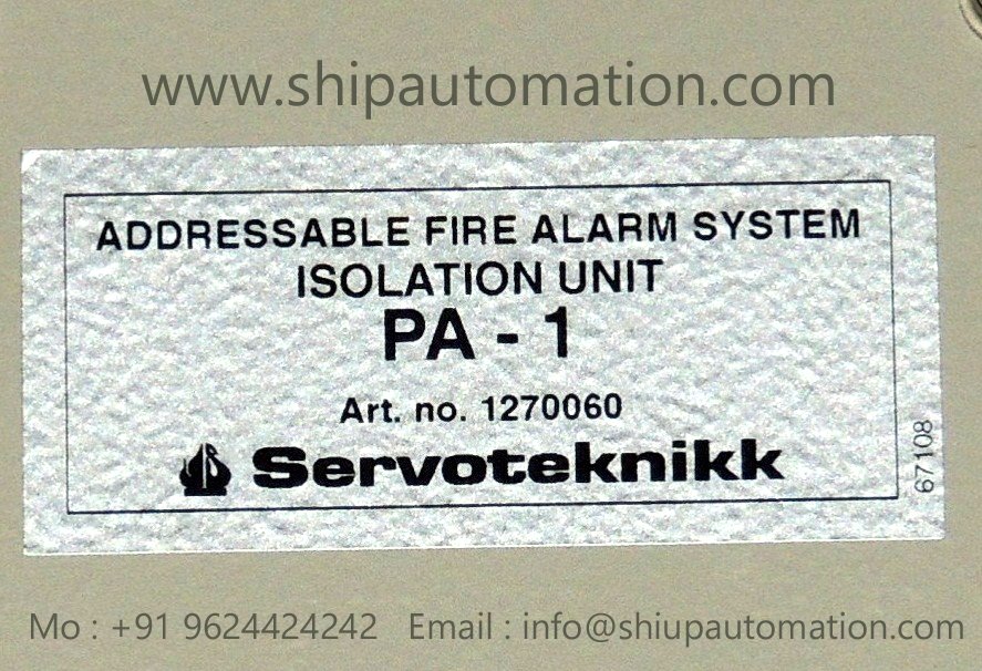Servoteknikk : PA &#8211; 1 Fire Alarm System