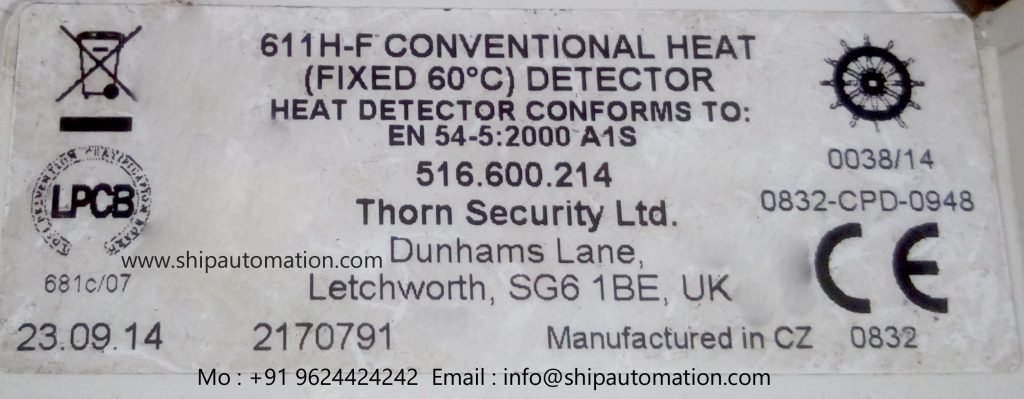 Thorn Security : 611 H-F Conventional Heat Detector