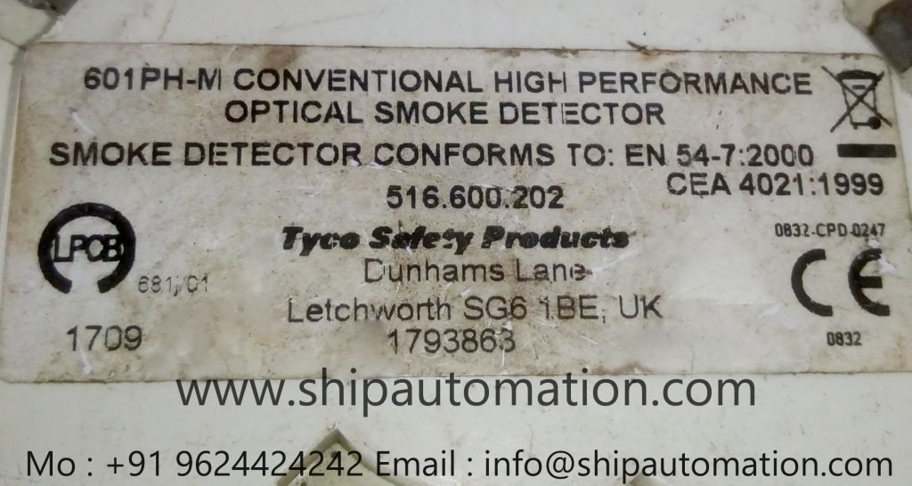 Tyco : 601 PH-M  Conventional Optical Smoke Detector