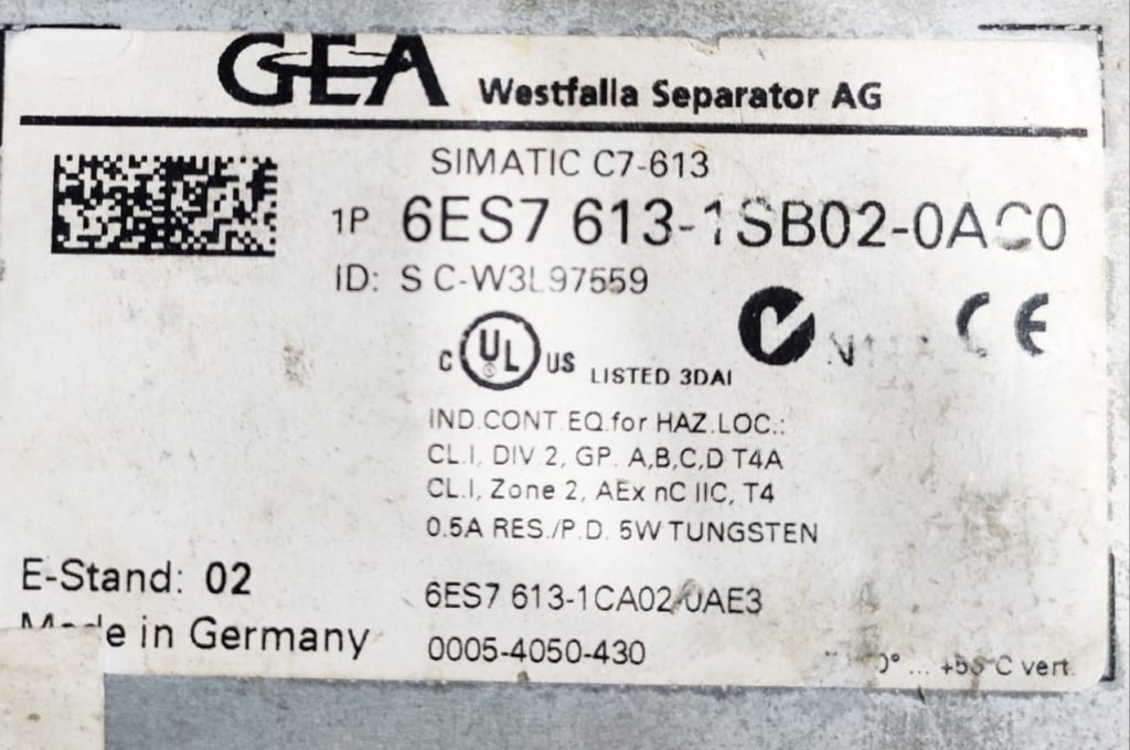 GEA SIMATIC C7-613 Display Unit 