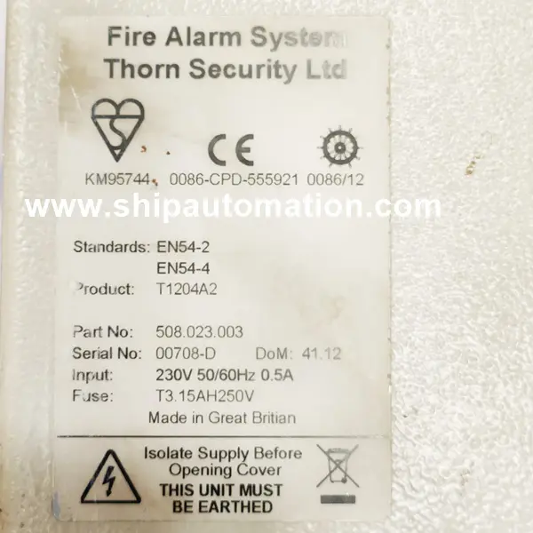 Thorn Security 508.023.003 T1204A2 Fire Alarm Panel Fire Detection