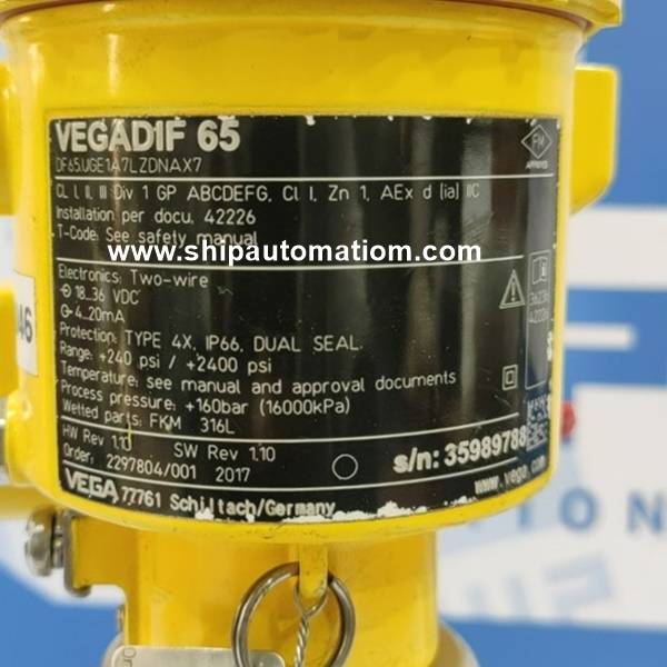 VEGA VEGADIF65 Differential Pressure Transmitter Pressure