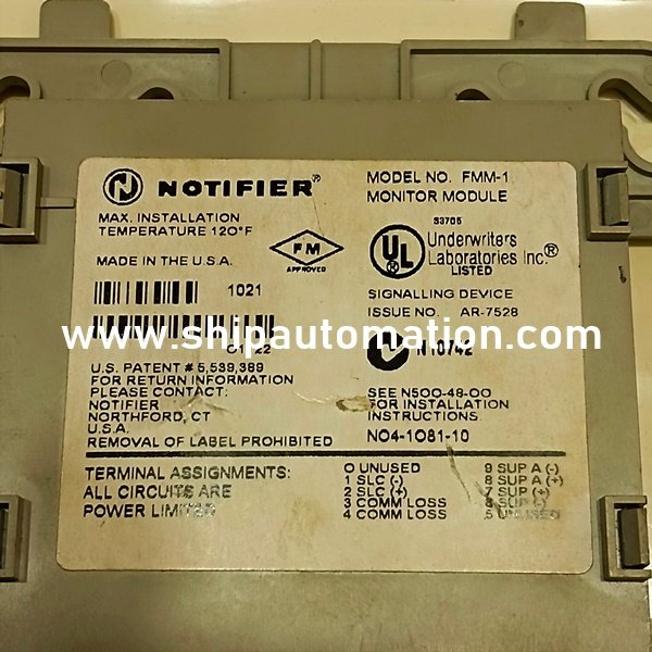 Notifier FMM1 Monitor Module Fire Detection Ship Automation