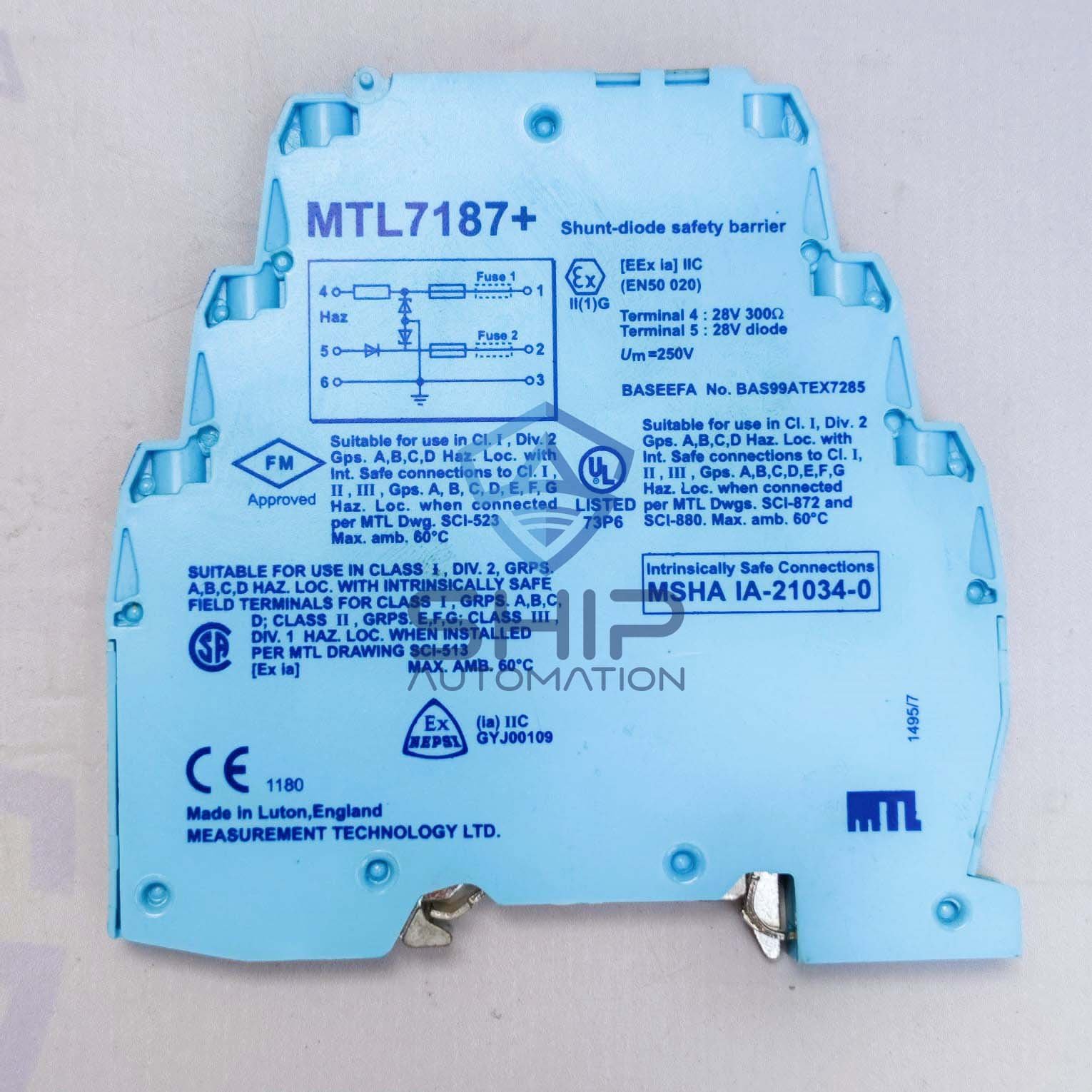 Measurement Technology MTL7187+ | Shunt-Diode Safety Barrier