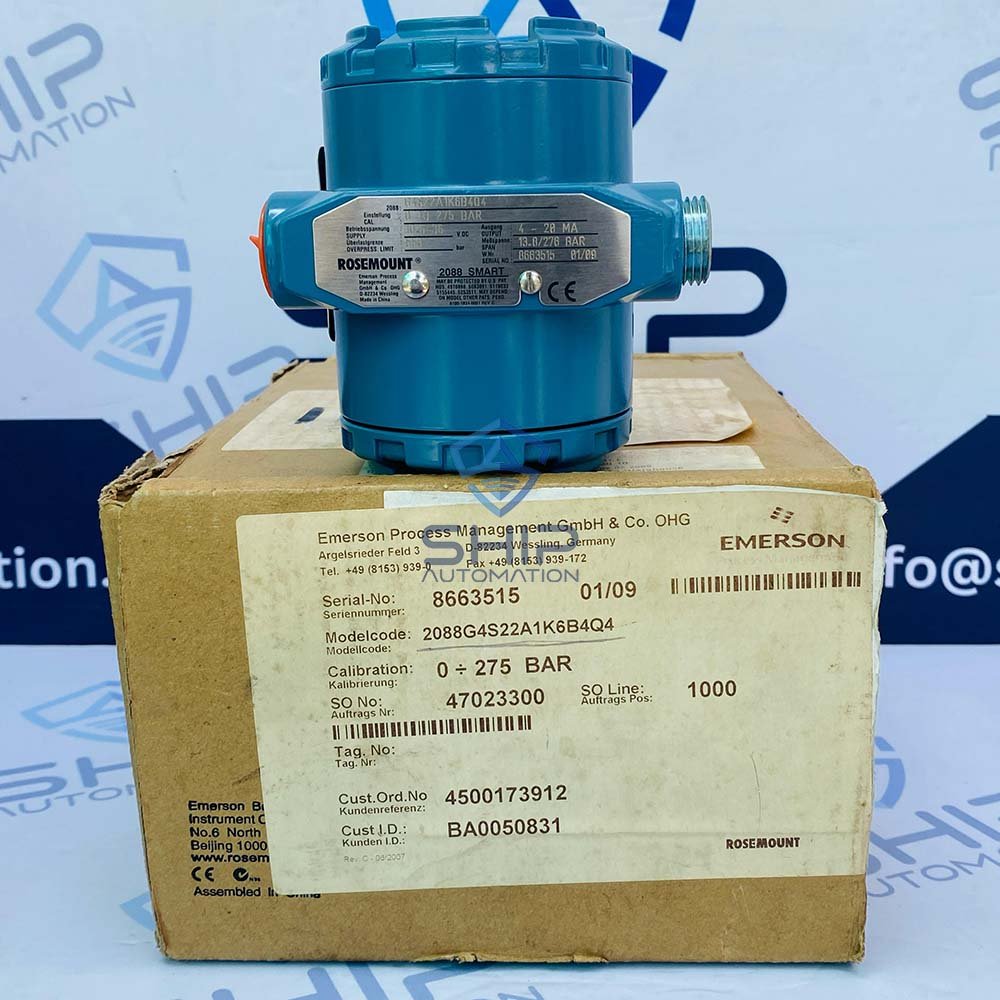 RoseMount 2088 G4S22A1K6B4Q4 | Pressure Transmitter (0…..275 Bar)