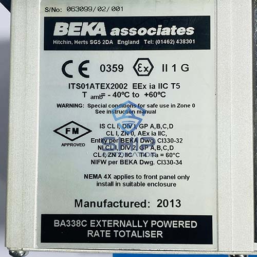 BA 338C (6) Beka -BA338C | Externally powered pulse input rate totaliser - Image 6