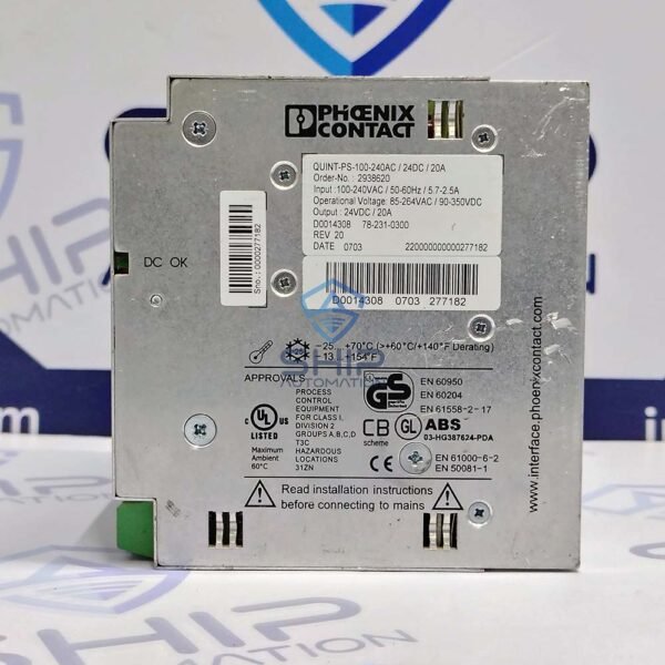 Phoenix Contact QUINT-PS-100-240AC/24DC/20A | Power Supply Unit (2938620)