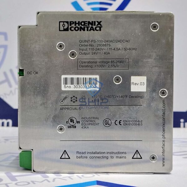 Phoenix Contact QUINT-PS-100-240AC/24DC/40 | Power Supply Unit (2938879)