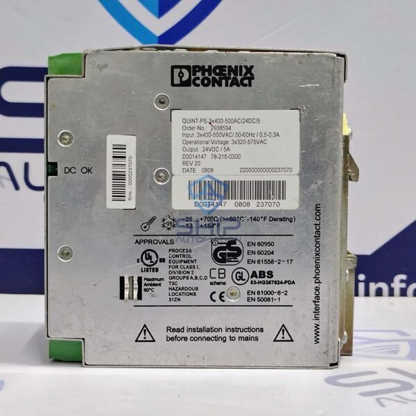 Phoenix Contact QUINT-PS-3X400-500AC/24DC/5 | Power Supply Unit (2938594)