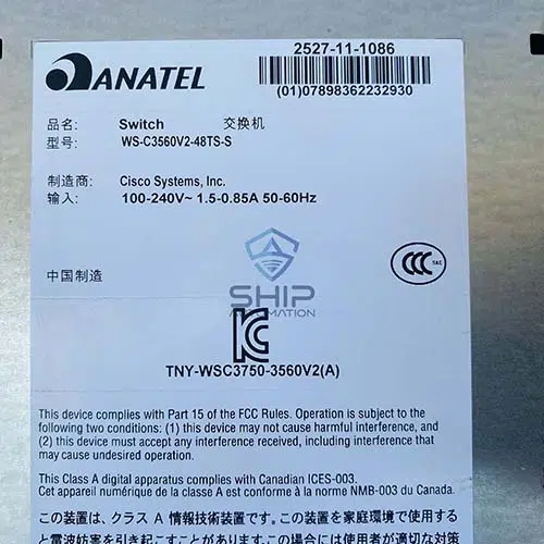 WS C3560V2 48TS S (3) Cisco WS-C3560V2-48TS-S | 3560 V2 Series Switch