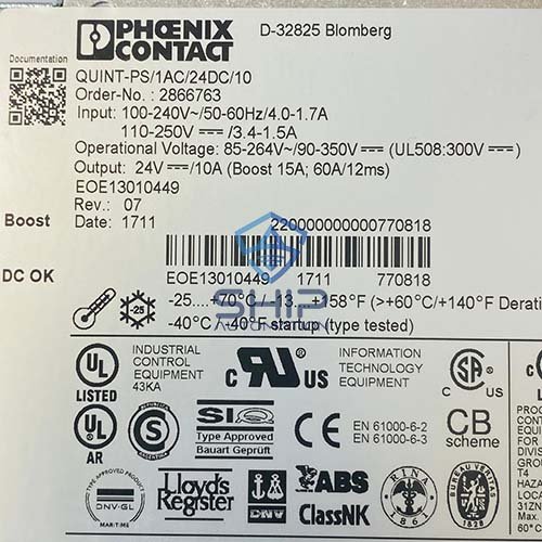 QUINT-PS1AC24DC10 (4) Phoenix Contact QUINT-PS/1AC/24DC/10 (2866763) | Power Supply