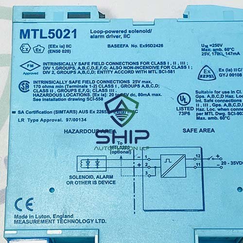 MTL5021 (1) MTL Instruments MTL5021 | Loop-Powered Solenoid Alarm Driver